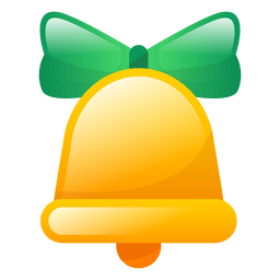 Ícone de sino de natal brilhante Desenho PNG