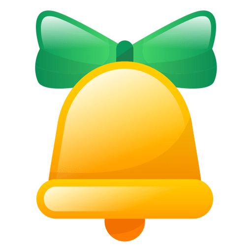 Icono de campana de Navidad brillante Diseño PNG