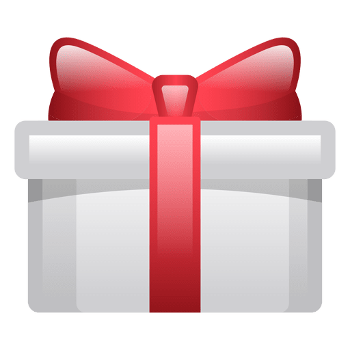 Icono de caja de regalo de Navidad brillante Diseño PNG