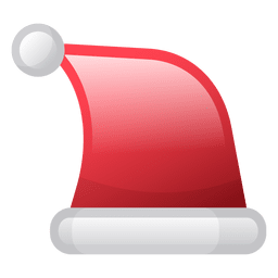Ícone de chapéu de natal brilhante Desenho PNG