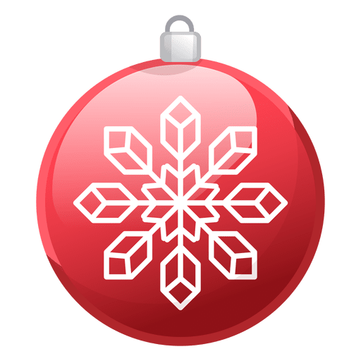 Icono de adorno de Navidad rojo brillante Diseño PNG