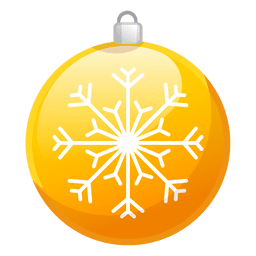 Ícone de enfeite de natal amarelo brilhante Desenho PNG