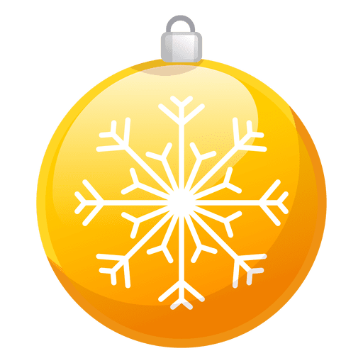 Icono de adorno de Navidad amarillo brillante Diseño PNG