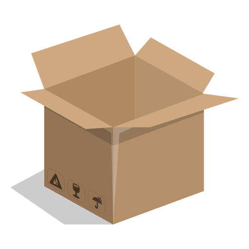 Caixa quadrada com sinais de pacote Desenho PNG