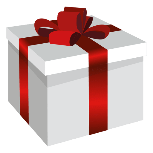 Caja de regalo cuadrada con envoltura roja Diseño PNG