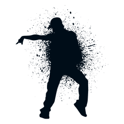 Movimiento de baile callejero salpicadura pintura silueta Diseño PNG