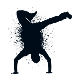 Silhueta de pintura de respingo de dança de rua Desenho PNG