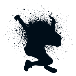 Street dancer splash paint silhouette PNG Design