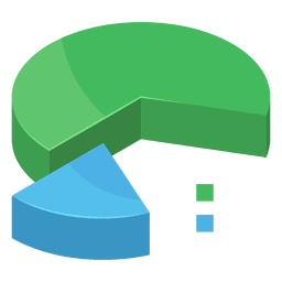 Two section pie chart PNG Design