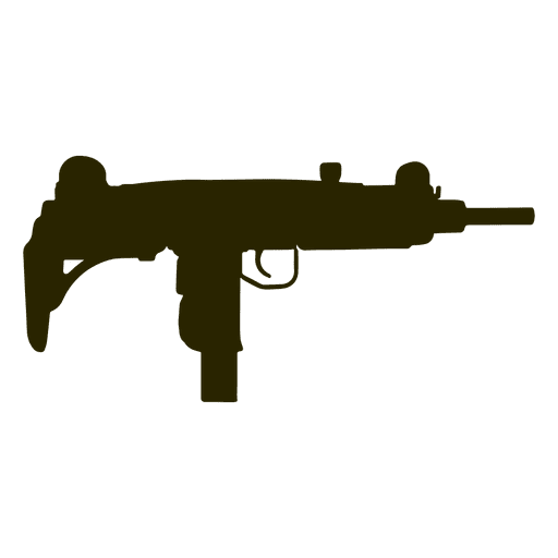 Silhueta de metralhadora Uzi Desenho PNG