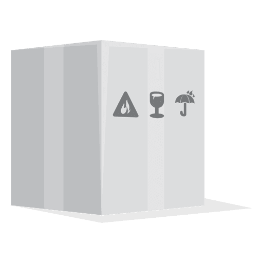 Caja blanca con letreros de paquete Diseño PNG