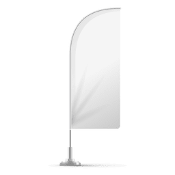 Weiße Feder abgewinkelte Flagge PNG-Design