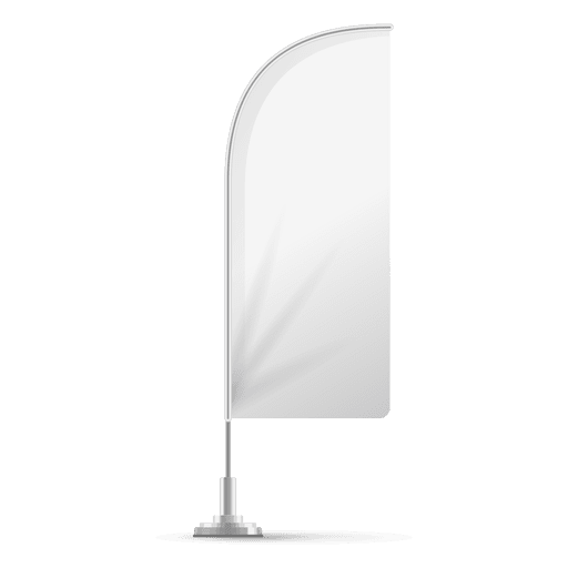 Weiße Feder abgewinkelte Flagge PNG-Design