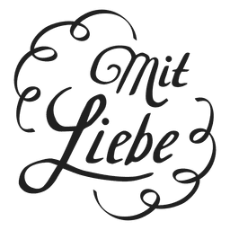 With Love Lettering In German PNG & SVG Design For T-Shirts