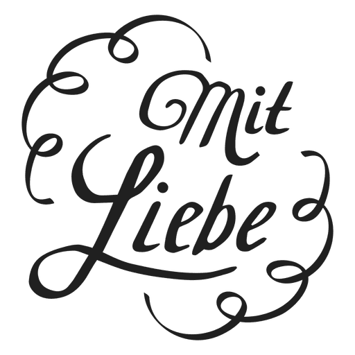 With love lettering in german PNG Design