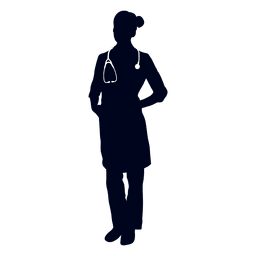 Mujer doctor silueta Diseño PNG