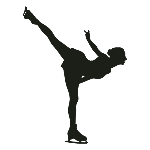Woman figure skating silhouette PNG Design