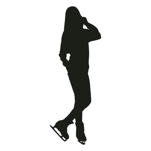 Woman ice skating casual silhouette PNG Design