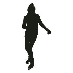 Woman ice skating silhouette ice skating PNG Design