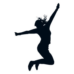 Woman jumping pose silhouette PNG Design Transparent PNG