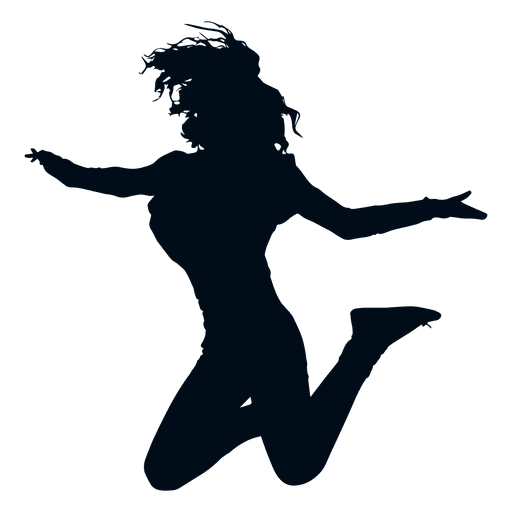 Woman jumping silhouette jump silhouette PNG Design