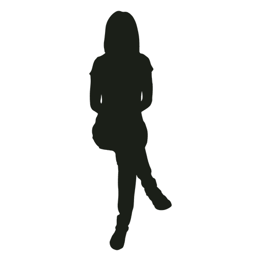 Woman legs crossed at knee silhouette PNG Design