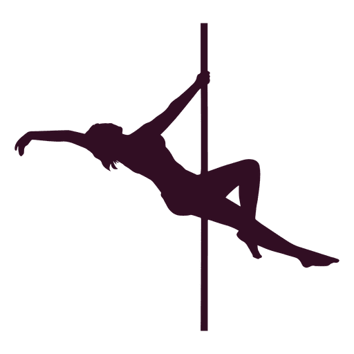 Mujer realizando pole dance silueta Diseño PNG