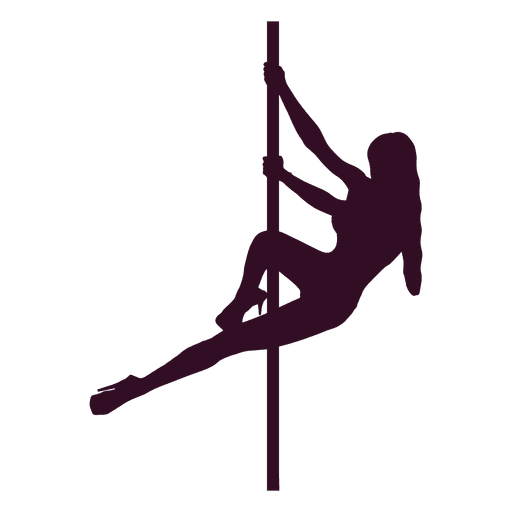 Woman pole dancing silhouette PNG Design