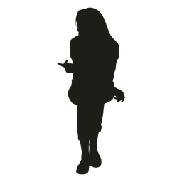 Frau die Schattenbild sitzt und spricht PNG-Design