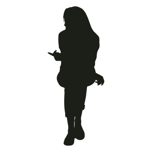 Woman sitting and talking silhouette PNG Design
