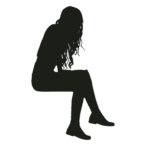 Woman sitting silhouette sitting silhouette PNG Design
