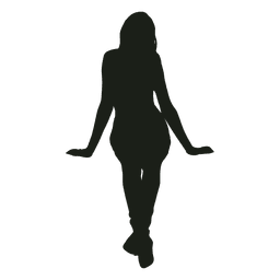 Woman sitting silhouette front view PNG Design