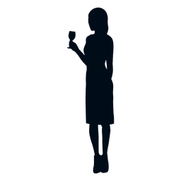 Woman with wine glass silhouette PNG Design