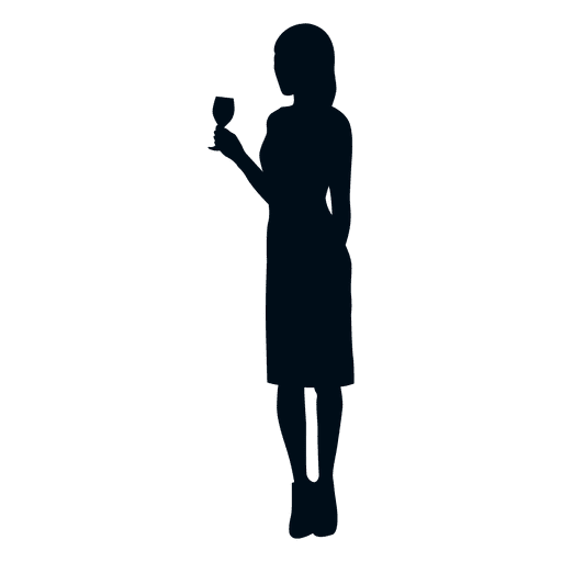 Woman with wine glass silhouette PNG Design