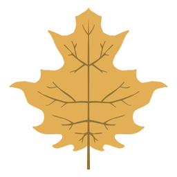 Icono de hoja de otoño amarillo Diseño PNG