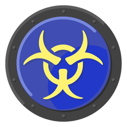 Advertencia de peligro biológico azul Diseño PNG