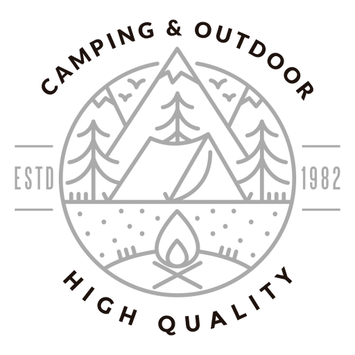 Logotipo do acampamento ao ar livre