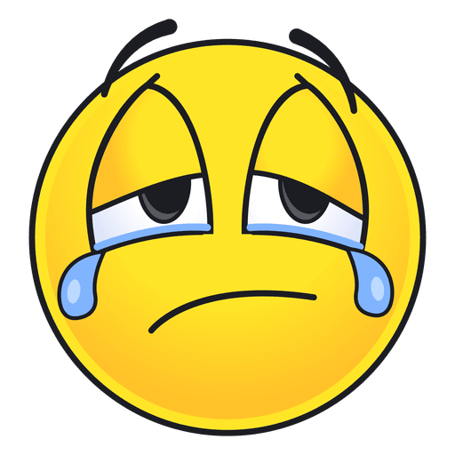 Cute crying emoticon PNG Design