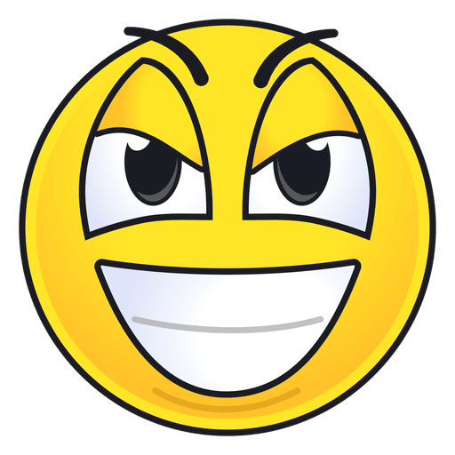 Emoticon de sorriso fofo e malvado Desenho PNG