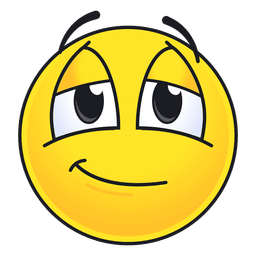 Emoticon satisfeito bonito Desenho PNG