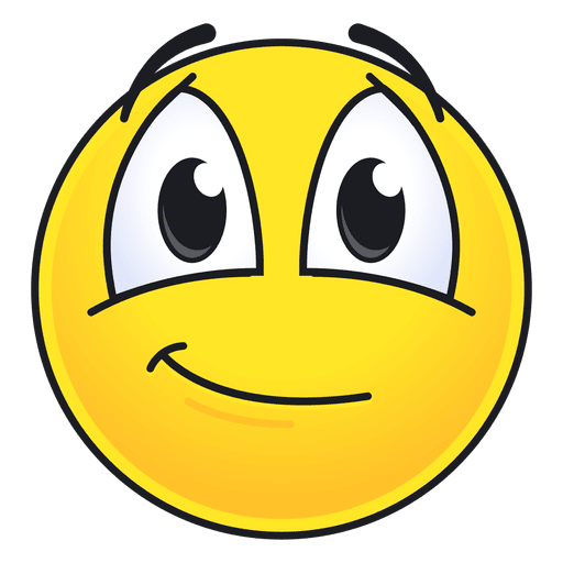 Cute smiling emoticon PNG Design