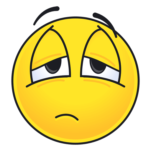 Cute tired emoticon PNG Design