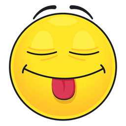 Lindo emoticon de lengua afuera Diseño PNG