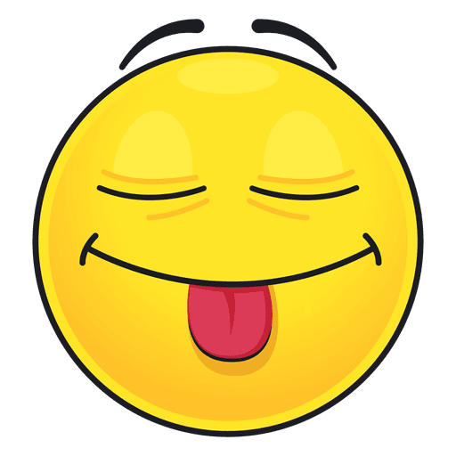 Cute tongue out emoticon PNG Design