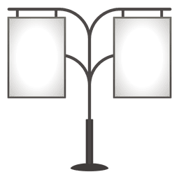 Double blank pole advertising board PNG Design