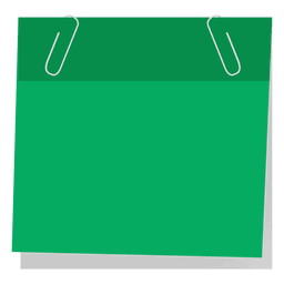 Nota autoadesiva verde com clipes de papel Desenho PNG