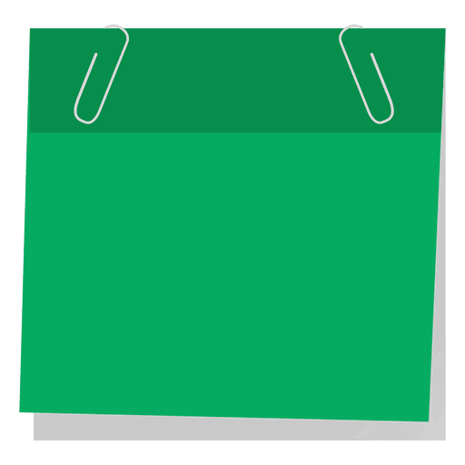 Green sticky note with paperclips PNG Design