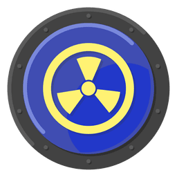 Nuclear warning blue PNG Design