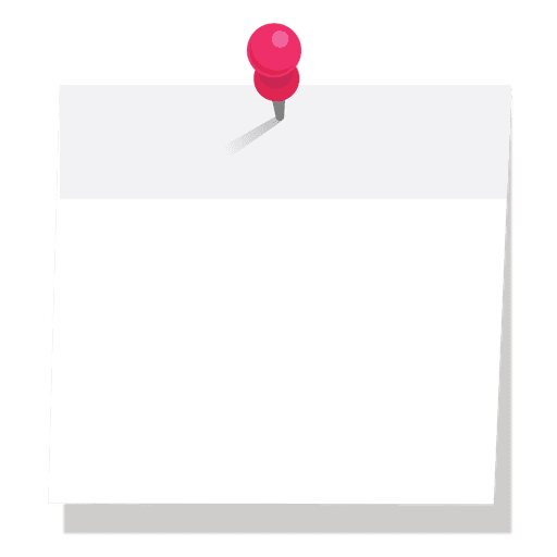 Pinned white sticky note PNG Design