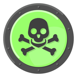 Verde de advertencia de veneno Diseño PNG